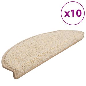 vidaXL Prostirke za stepenice 10 kom 65x21x4 cm krem poluokrugle velike