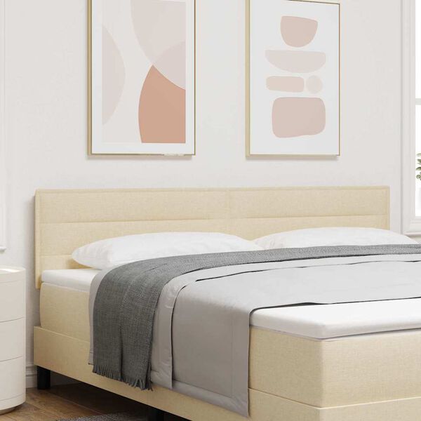 vidaXL LED glava kreveta S LED lampica Krema 180 cm Poliester