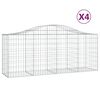 vidaXL Lučne gabionske ko&scaron;are 4 kom 200x50x80/100 cm pocinčano željezo
