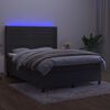 vidaXL Krevet box spring s madracem LED tamnosivi 140x190 cm bar&scaron;un