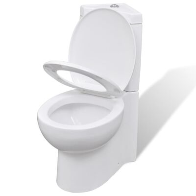 vidaXL Keramička toaletna školjka kutna bijela