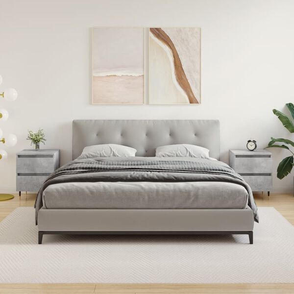 vidaXL Noćni ormarići 2 kom boja betona 40x35x50 cm konstruirano drvo