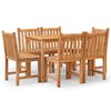 vidaXL 7-dijelni vrtni blagovaonski set od masivne tikovine