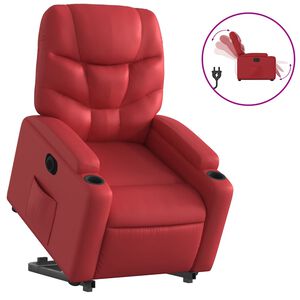 vidaXL Električni naslonjač na podizanje umjetna koža crveni