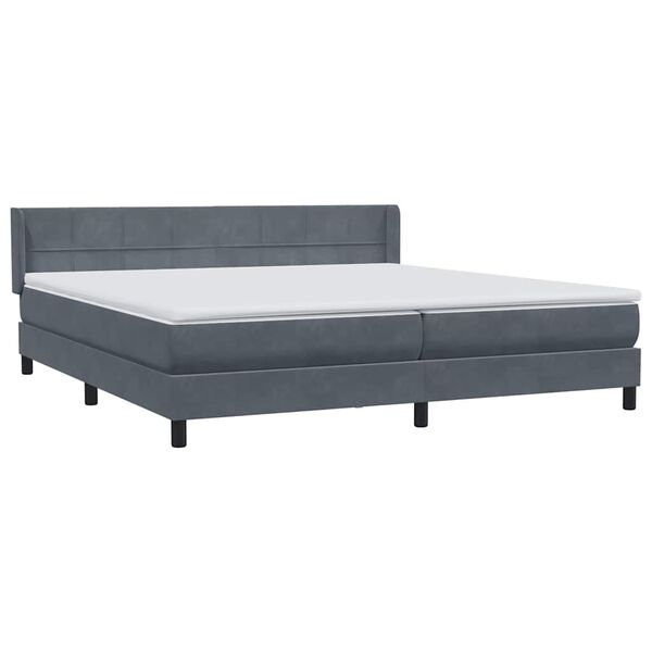 vidaXL Box spring krevet s madracem tamnosivi 180x220 cm bar&scaron;unasti