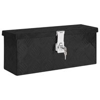 vidaXL Kutija za pohranu crna 50x15x20,5 cm aluminijska
