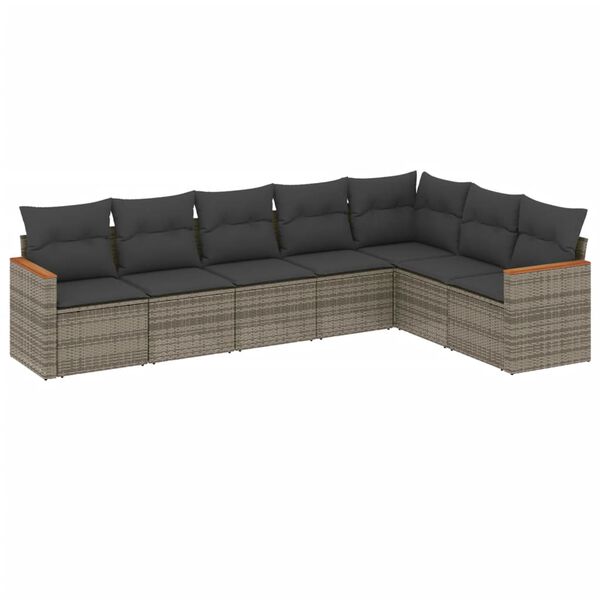 vidaXL 7-dijelni set vrtnih sofa sivi od poliratana