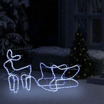 vidaXL Ukrasni božićni sob i sanjke vanjski s 252 LED žarulje
