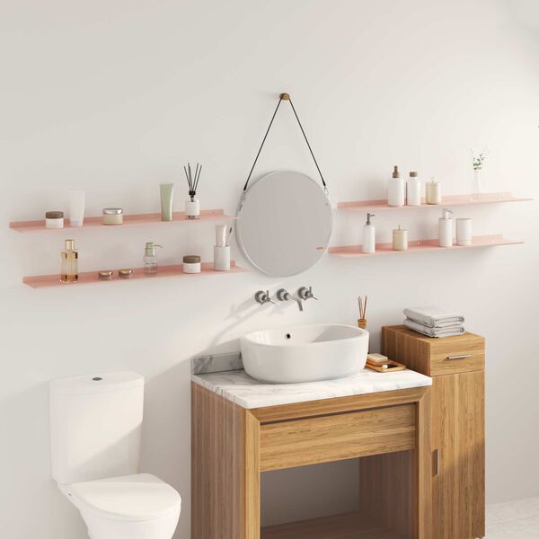 vidaXL Lebdeća polica Zidne 4 pcs Ružičasta 100 x 18 x 2,5 cm Čelik