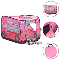 vidaXL Dječji šator za igru s 250 loptica ružičasti 70 x 112 x 70 cm