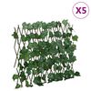 vidaXL Pro&scaron;iriva re&scaron;etka od lažnog li&scaron;ća grožđa zelena 5 kom 190x60 cm