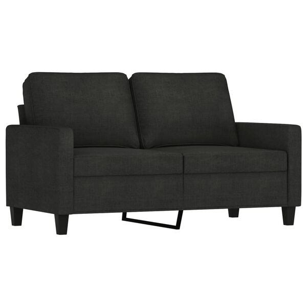 vidaXL 3-dijelni set sofa s jastucima crni od tkanine