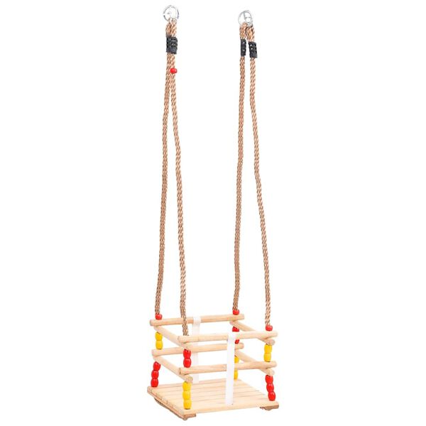 vidaXL Ljuljačka za bebe sa sigurnosnim pojasom od masivne borovine