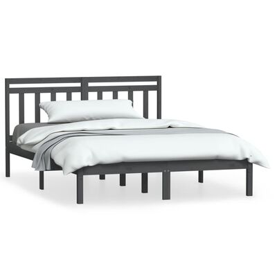 vidaXL Okvir za krevet sivi 120 x 190 cm mali bračni drveni