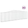 vidaXL Lučne gabionske ko&scaron;are 3 kom 400x30x100/120cm pocinčano željezo