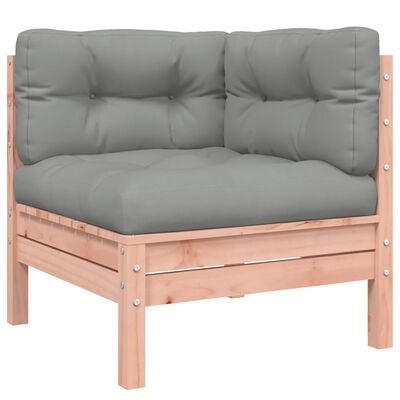 vidaXL Vrtna sofa s jastucima i tabureom od masivnog drva duglazije