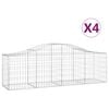vidaXL Lučne gabionske ko&scaron;are 4 kom 200x50x60/80 cm pocinčano željezo