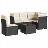 vidaXL 6-dijelni set vrtnih sofa s jastucima crni od poliratana