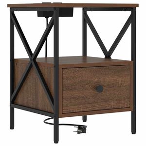 vidaXL Noćni ormar Smeđi hrast 41,5 x 40,5 x 55 cm Konstruirano drvo