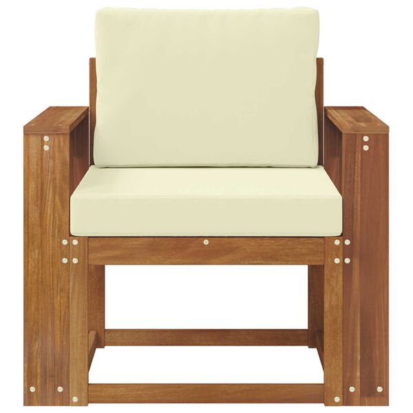 vidaXL Vanjski kauč Čvrsto drvo akacije i poliester Prirodna