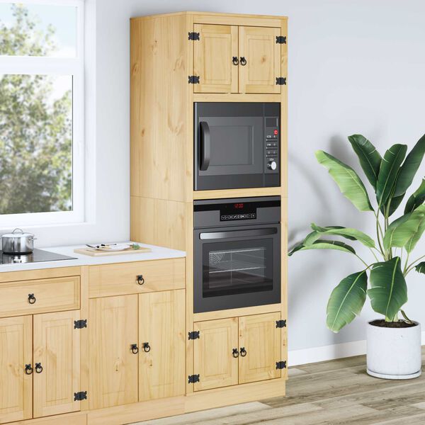 vidaXL Cabinet SKI Medeno Smeđa 66 x 58 x 207 cm Čvrsto borovo drvo