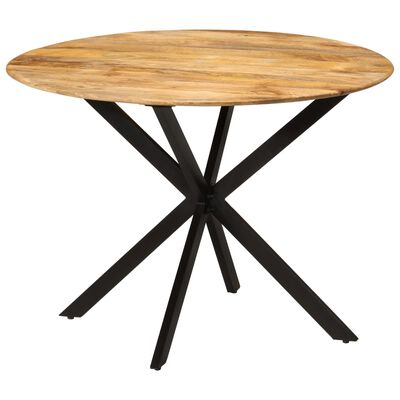 vidaXL Blagovaonski stol Ø 110 x 78 cm od masivnog drva manga i čelika