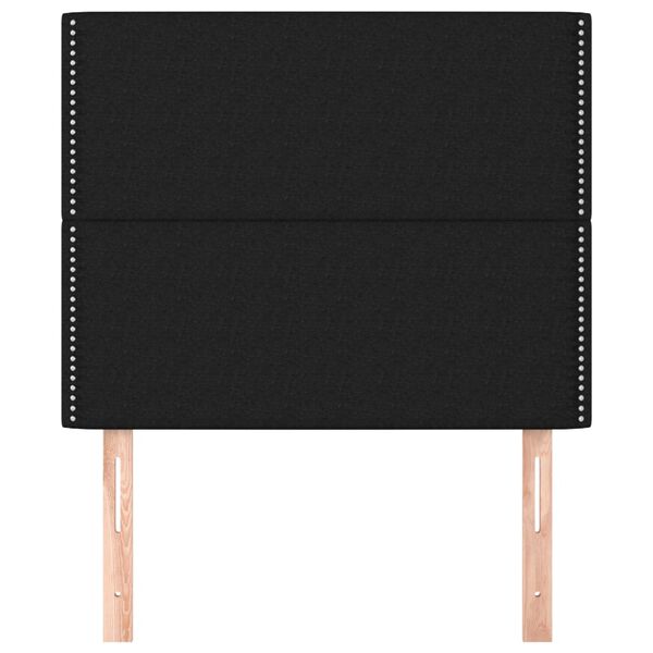 vidaXL Uzglavlje crno 100x5x118/128 cm tkanina