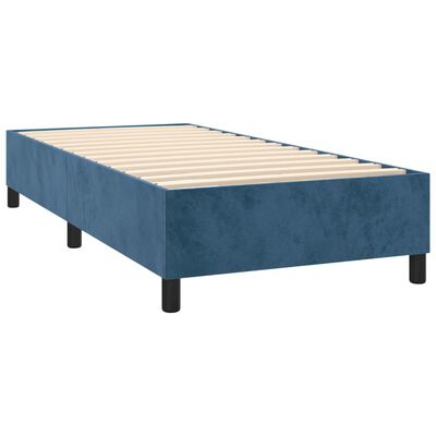 vidaXL Box spring krevet s madracem tamnoplavi 100x200 cm baršunasti