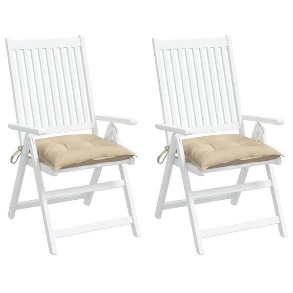 vidaXL Jastuci za stolice 2 kom bež 50 x 50 x 7 cm od tkanine Oxford