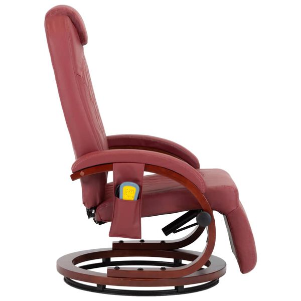 vidaXL TV masažni naslonjač od umjetne kože crvena boja vina