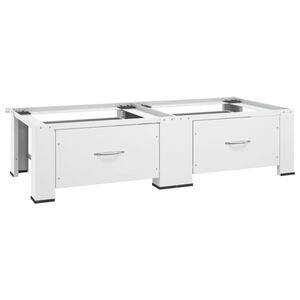 vidaXL Dvostruko postolje za perilicu/su&scaron;ilicu rublja i ladice bijelo