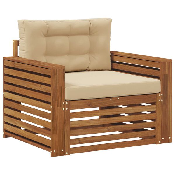 vidaXL Set vanjskih sofa Čvrsto drvo akacije i poliester Prirodna