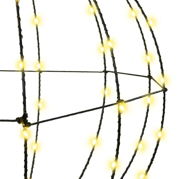 vidaXL Lopta s 192 LED svjetlima 2 pcs Topla bijela 43,5 cm Metal