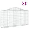 vidaXL Lučne gabionske ko&scaron;are 3 kom 200x30x100/120cm pocinčano željezo