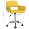 vidaXL Okretna blagovaonska stolica od tkanine žuta