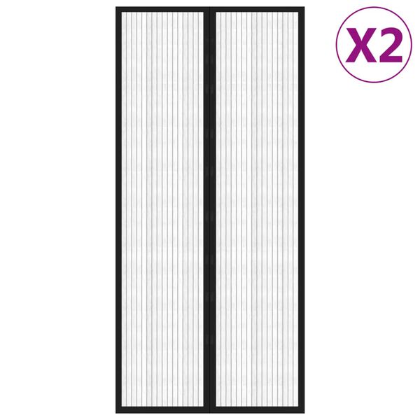 vidaXL Zastori protiv insekata 2 kom s magnetima 210 x 90 cm crni