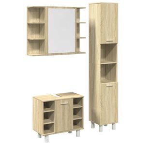 vidaXL 3-dijelni set kupaonskog namje&scaron;taja boja hrasta sonome drveni
