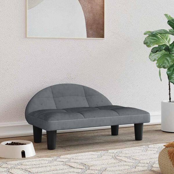 vidaXL Krevet za pse tamnosivi 70x52x30 cm bar&scaron;unasti