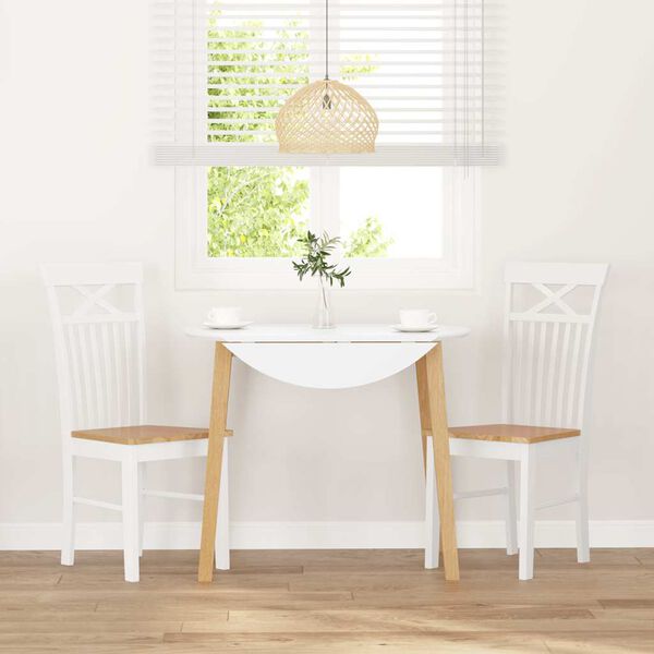 vidaXL Blagovaonske stolice 2 kom. Bijela guma od punog drva