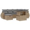 vidaXL 7-dijelni set vrtnih sofa od poliratana s jastucima bež