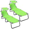 vidaXL Sklopiva ležaljka za sunčanje 2 pcs Zelena 190 x 57 x 81 cm
