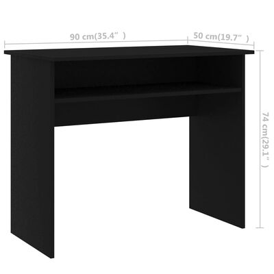 vidaXL Radni stol crni 90 x 50 x 74 cm od iverice