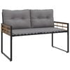 vidaXL Drvena klupska klupa 114 x 55 x 77 cm Svijetlo siva Pravokutni