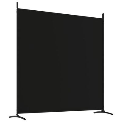 vidaXL Sobna pregrada s 4 panela crna 698 x 180 cm od tkanine