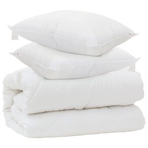 vidaXL Duvet s jastucima s jastukom 3 pcs Bijelo Mikrovlakna