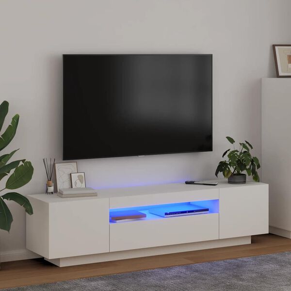 vidaXL TV ormarić s LED svjetlima bijeli 160 x 35 x 40 cm