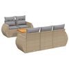 vidaXL 6-dijelni set vrtnih sofa s jastucima bež od poliratana
