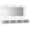vidaXL Ormarić s ogledalom LED svjetlima sjajni bijeli 90x31,5x62 cm