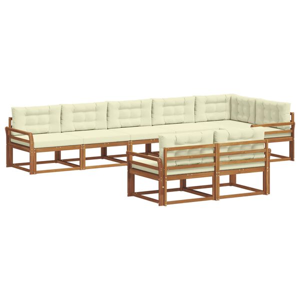 vidaXL Set vanjskih sofa s jastukom 8 pcs Prirodna i krem