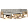 vidaXL Set vanjskih sofa s jastukom 7 pcs Bijela i svjetlosiva